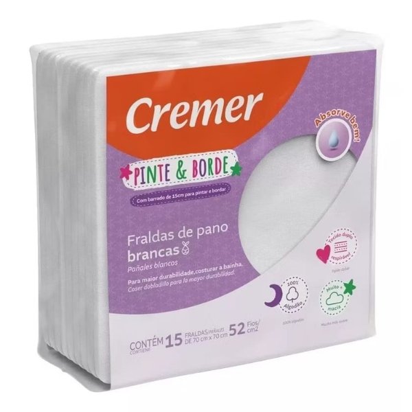 fralda de pano 70x70 15 pecas